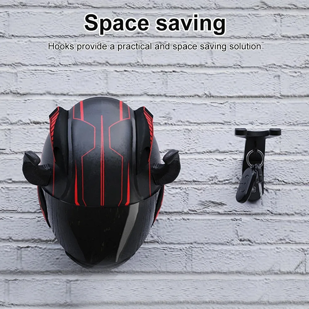 2-5Pcs Multipurpose Wall Mount Helmet Hook Rack, Heavy Duty Hanger for Motorcycle Helmet Jacket Kitchen Cabinet Storage Use image 5