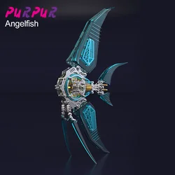 DIY mechanical screw assembly 3D metal angel fish stainless steel plastic puzzle decompression model kit personalized gift toy