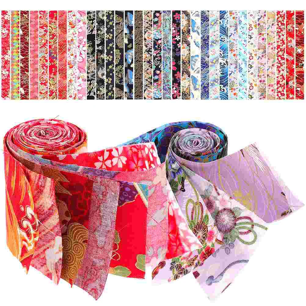 40 Pcs Japanese Sewing Patchwork Fabric Bundles Strips Bulk Fabrics for Quilting Winter Quilted Craft