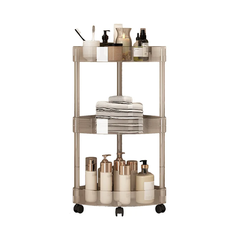 Household Corner Rack With Wheels Stainless Steel Multi-Layer Storage Corner Rack Living Room Bathroom Kitchen Shelf