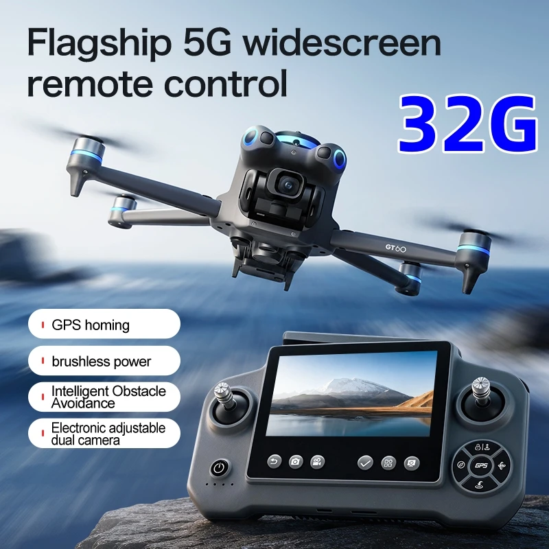 GT60 PRO RC Drone 4K HD Camera 5G WiFi Quadcopter With 4.3 Inches Screen Remote Control Professional Drone Aerial Photography