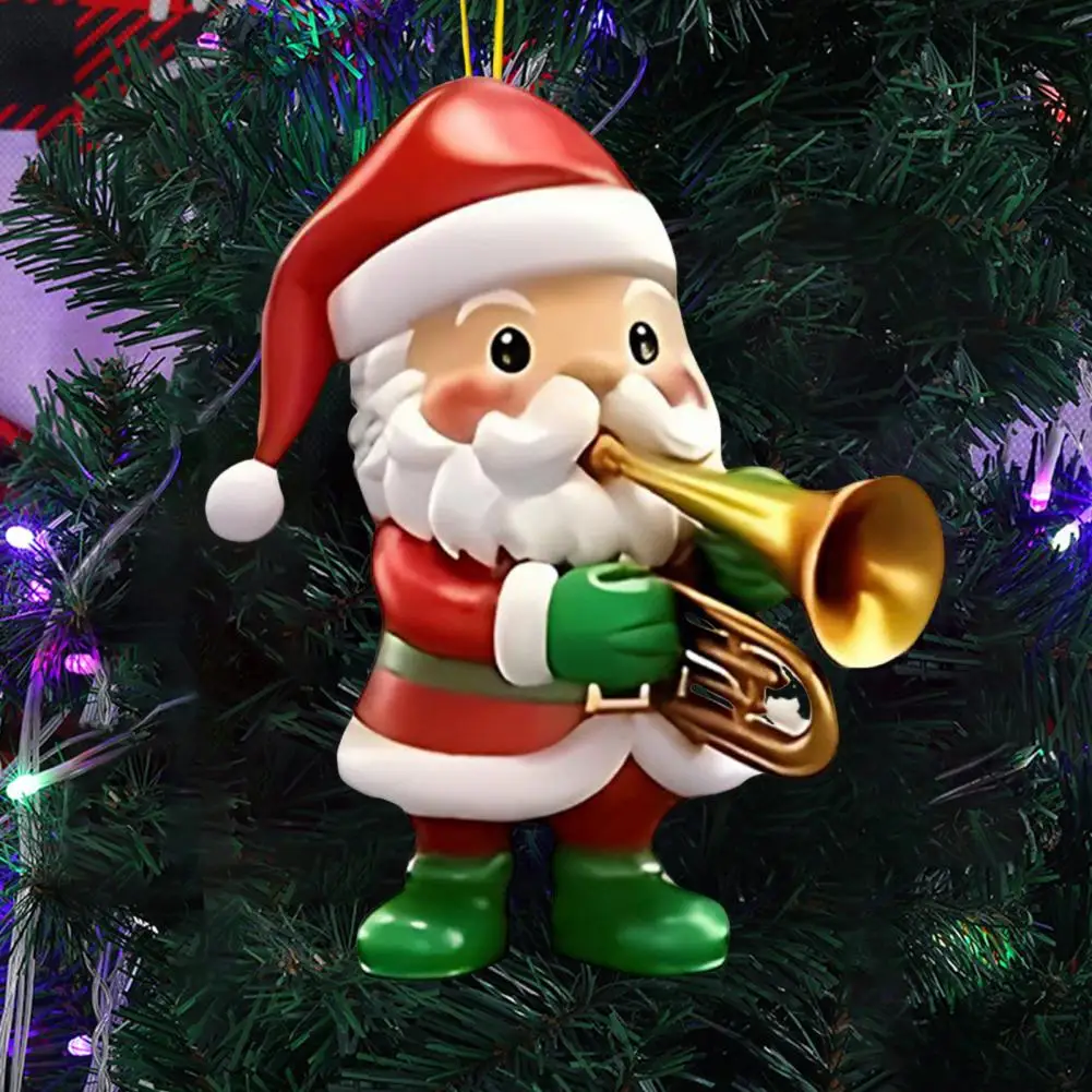 Durable Christmas Ornament Christmas Decoration Musical Santa Claus Christmas Ornament for Tree Decoration Home Party Cute Santa