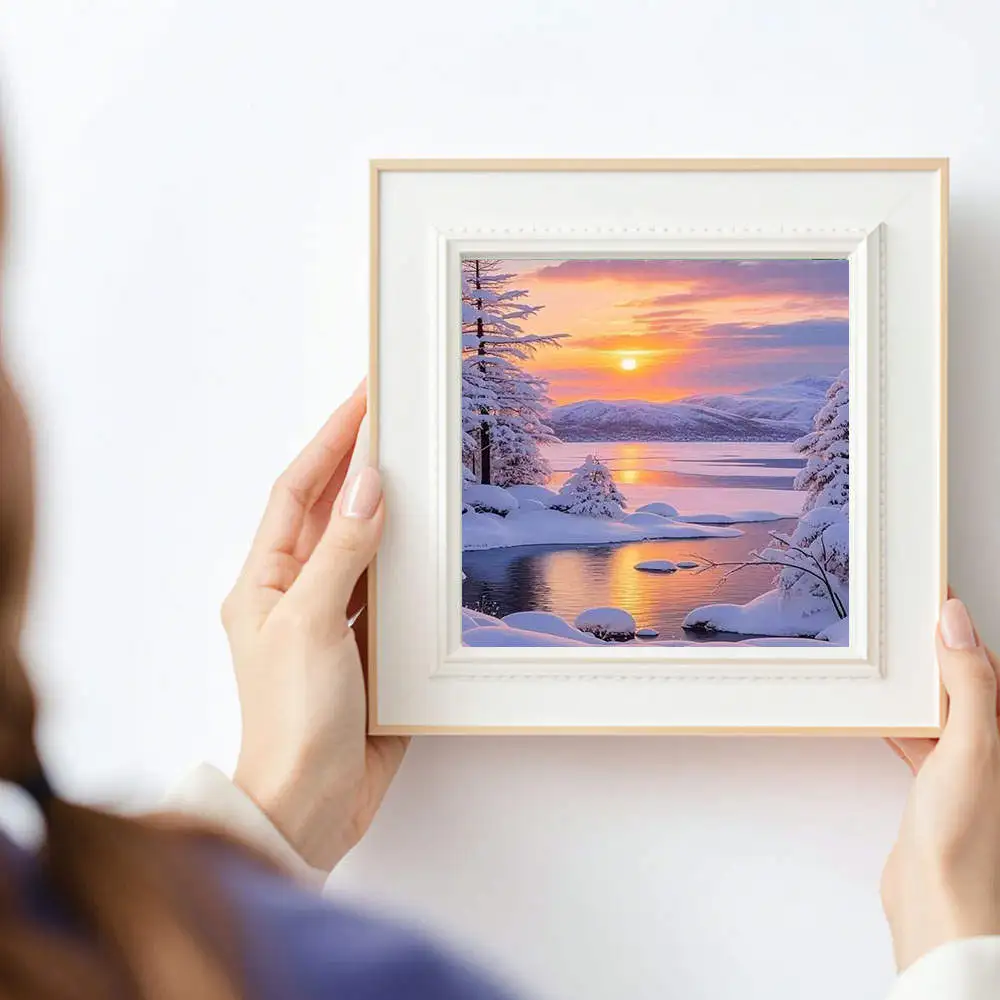 HUACAN 1 pièces diamant peinture coucher de soleil sérénité scène d'hiver diamant peinture Kit 5D bricolage broderie pleine perceuse mosaïque Art décor