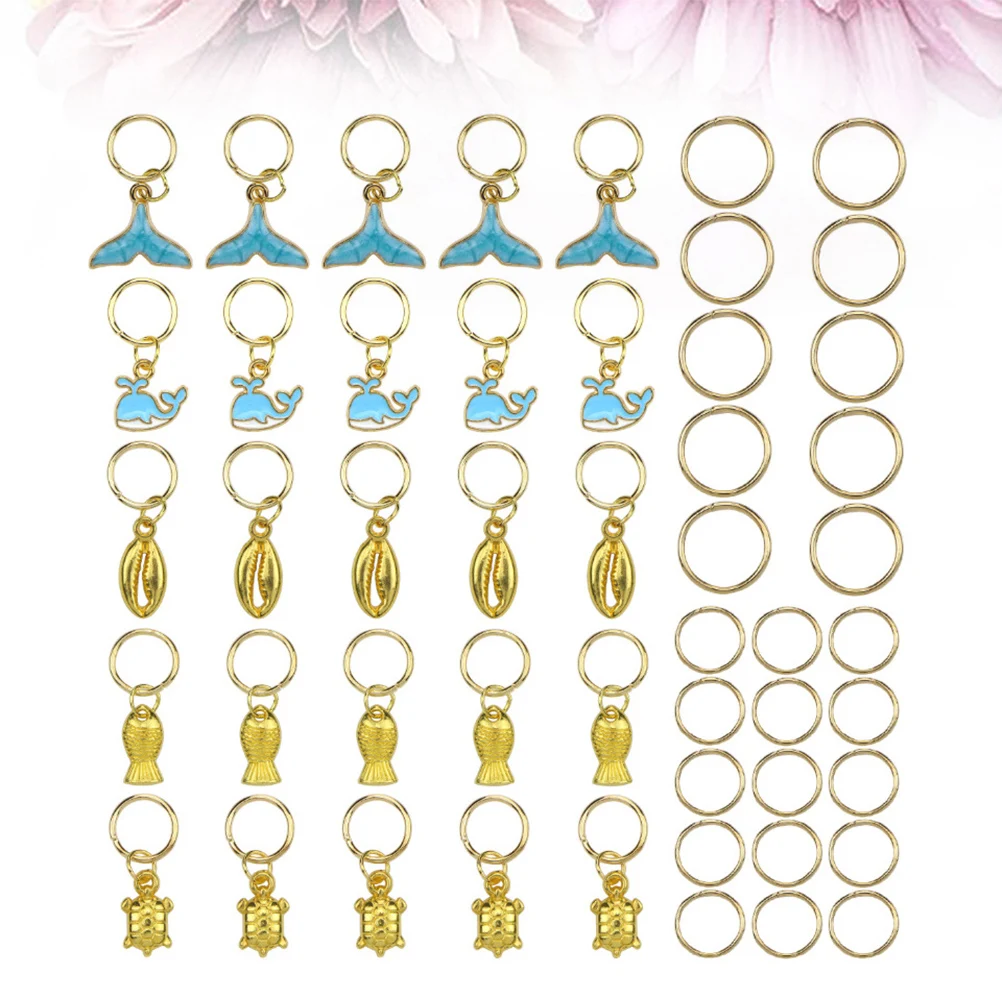 

50 Pcs Dolphin Hairpin Round Buckle Pendant Accessories Headgear Craft Alloy Cartoon