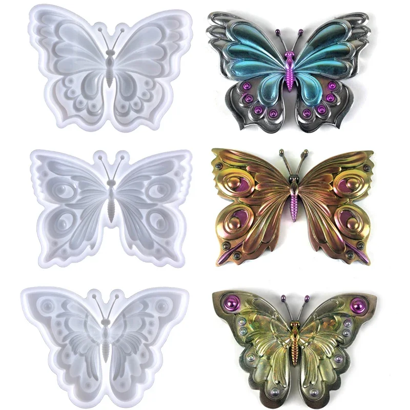 

3D Butterfly Crystal Epoxy Resin Casting Mold for DIY Gypsum Easter Craft Home Wall Decor Handicraft Jewelry Accessoies Tool