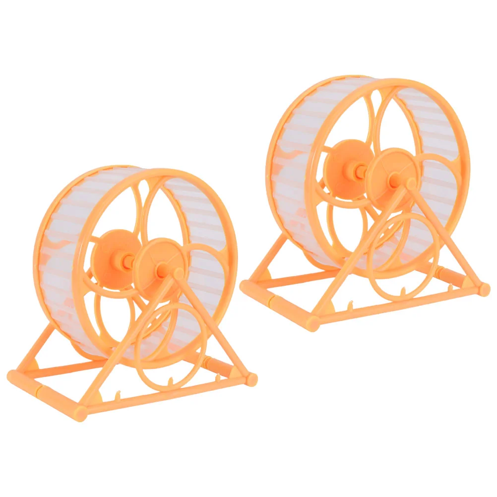 

2 Pcs Parrot Hamster Exercise Wheel Bird Toy 2pcs (yellow) Guinea Pig Toys Run Running Sports Gerbil Hedgehog Gerbils Pp Wheels