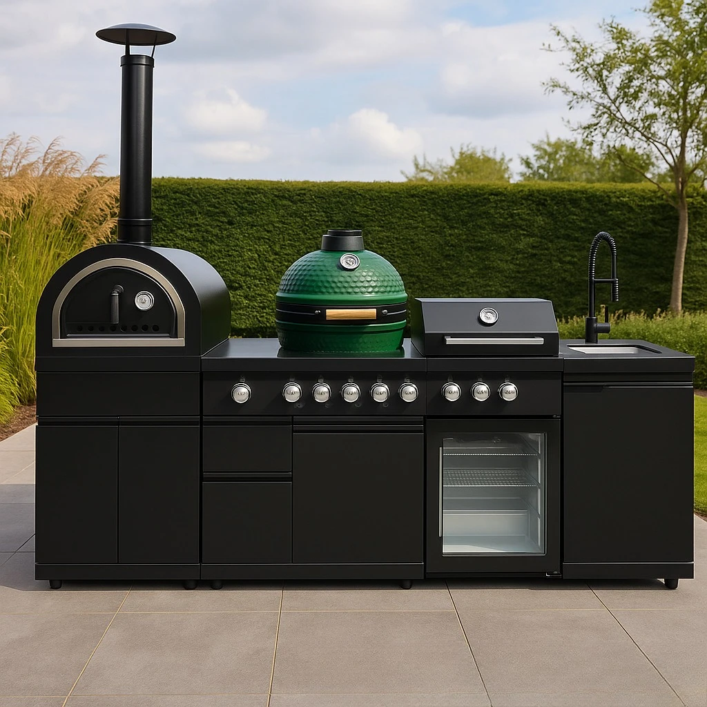 Courtyard Villa Outdoor BBQ Table All Aluminum Cabinet Stainless Steel BBQ Grill Model Room Clubhouse
