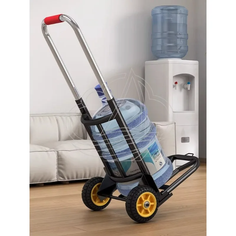 Portable Folding Hand Truck Lightweight Stair Climbing Cart for Water Bottle Household Use