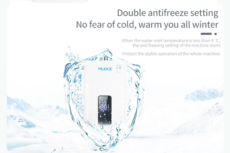 سخان متطور بدون خزان من الغاز الطبيعي سعة 8 لتر 35 وات، شاشة LCD موفرة للطاقة مع تقنية التسخين الفوري