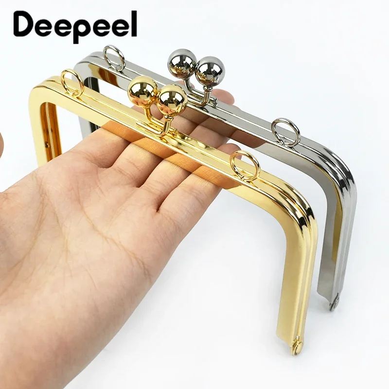 1/2/5/10Pcs Deepeel 15cm Square Metal Purse Frame Bag Handle Smooth Mouth Gold with Screws Wallet Kiss Clasp Bags Accessories