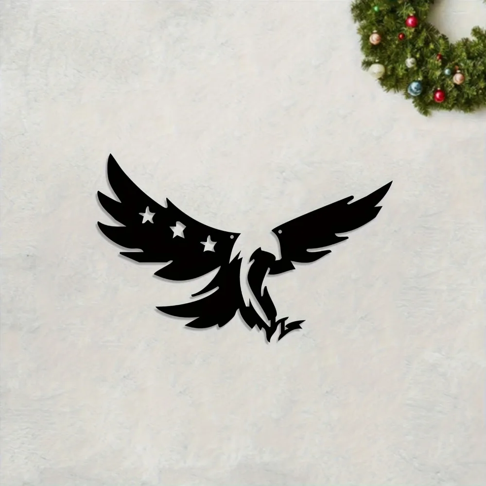 Eagle Metal Wall Art Hooks Hanging Home Decor Patriotic Gift Weather Resistant Sculpture Iron Rustproof Unique Indoor  Ornament