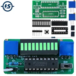 LM3914 3.7V Lithium 12V Battery Capacity Indicator Module DIY Electronic Kit Power Level Tester LED Display Soldering Practice