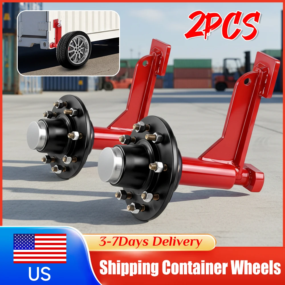 

2 Packs Container Spindle Kit Heavy Duty Shipping Container Axle with Ratchet Strap J Hook for 20ft-40ft Container Accessories ﻿