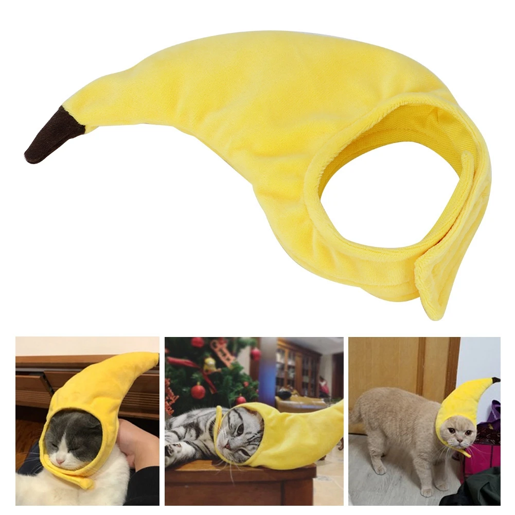 Creative Funny Pet Dog Cat Cap Costume Banana Hat  For Dogs Party Cosplay Accessories Photo Props Headwear