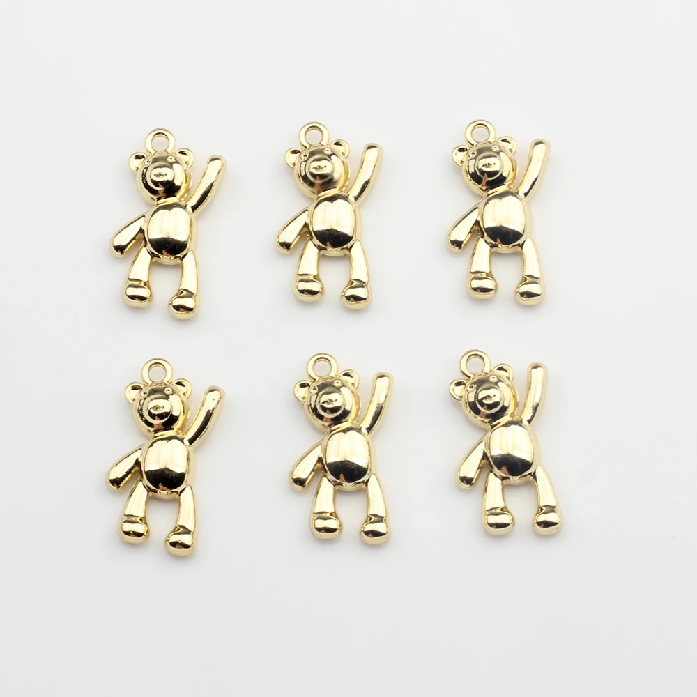 Zinc Alloy Charms Cartoon Bear Charms 10pcs/lot For Diy Fashion Jewelry Earrings Making Finding Accessories