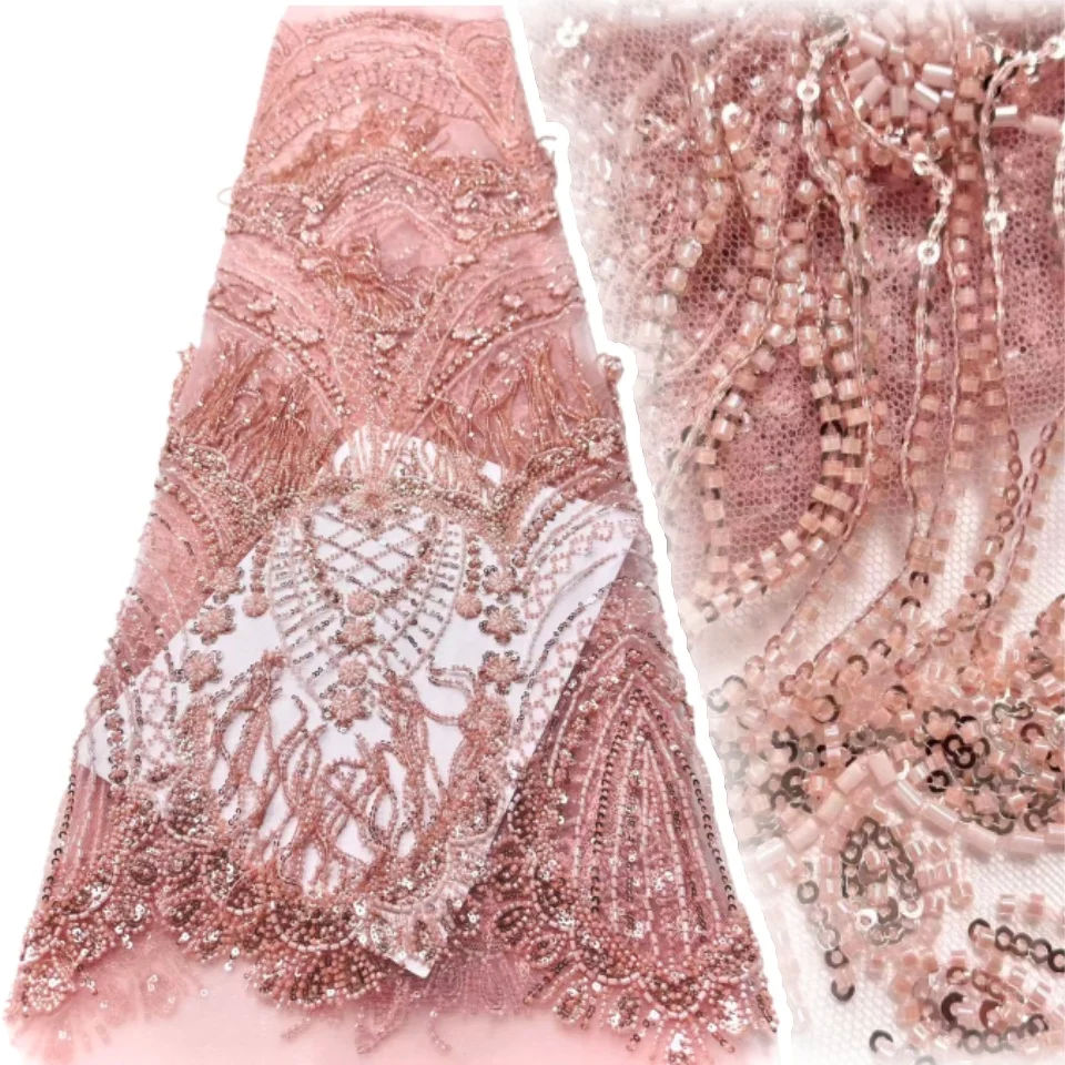 

African 3D Tassel Handmade Lace Fabric for Sewing Material Accessories African Fabric Tassel Sequins Party DIY Dresses SZ1672