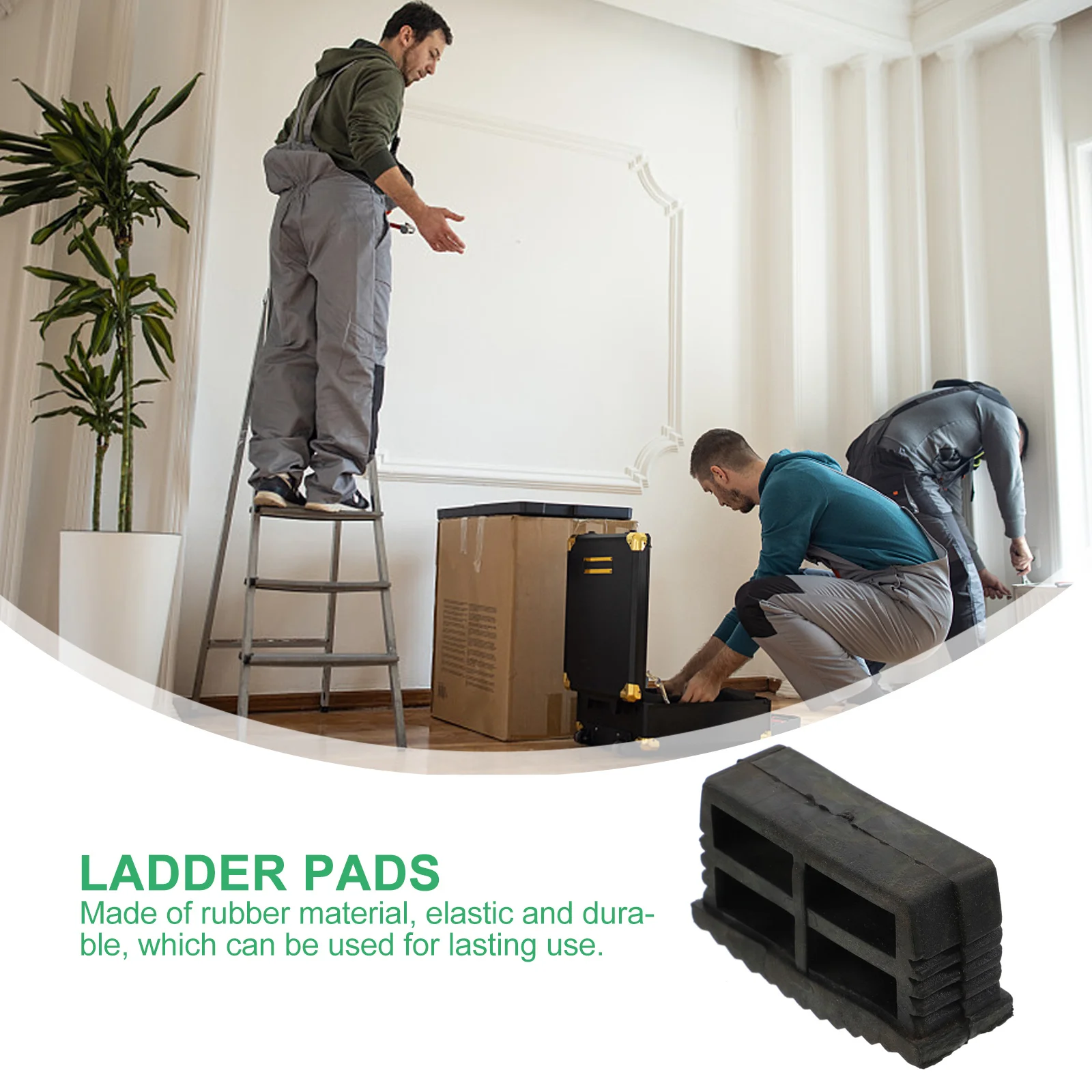 4Pcs Folding Ladder Feet Protector Rubber Non-Slip Pads for Floor Protection Noise Reduction and Ladder Stability