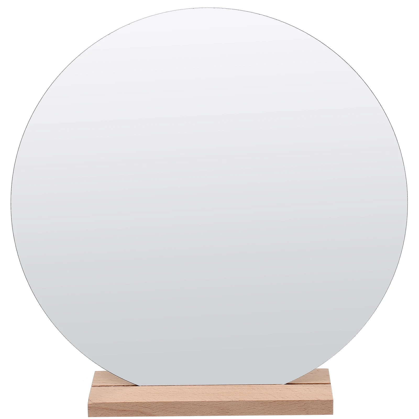 

Acrylic Wood Base Makeup Desk Mirror Irregular Shape Home Decor Bedroom Office Stylish Vanity Mirror Table Top Retro Decor