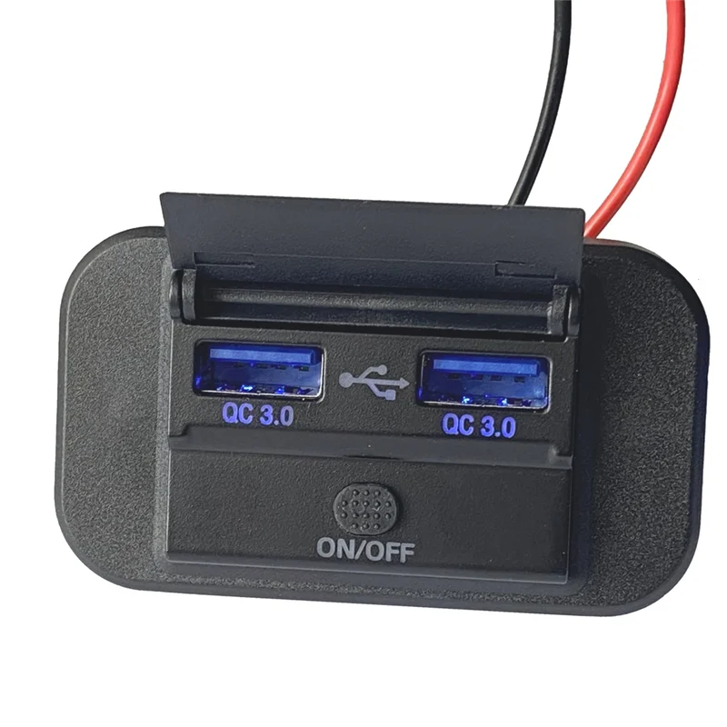 2 uds 12V RV salida USB 36W Dual QC3.0 USB cargador de coche toma de corriente 12V 24V Panel de interruptor de cargador de coche con tapa