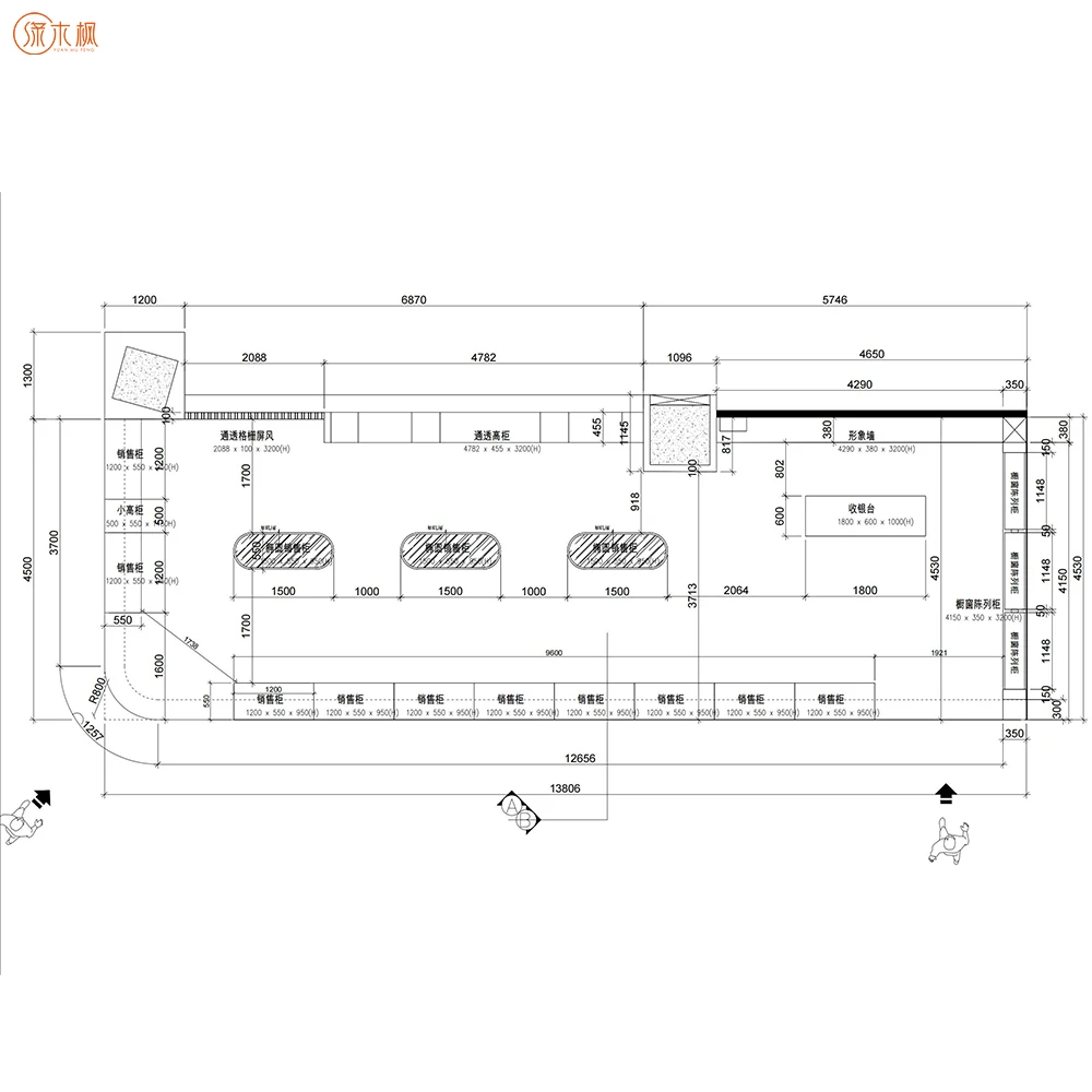 Fingerprint-free Plating Jewelry Showcase Jewellery Shop Design 45-Degree Splicing Bit Custom Jewelry Display Showcase