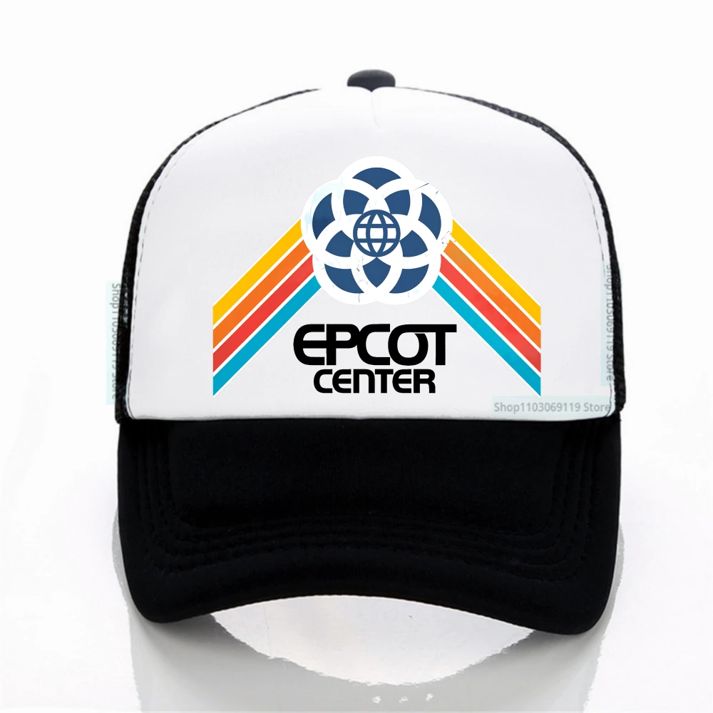 

EPCOT Center Print baseball cap Adjustable men women Sunscreen caps Summer Outdoor Net breathable hat duckbill hats