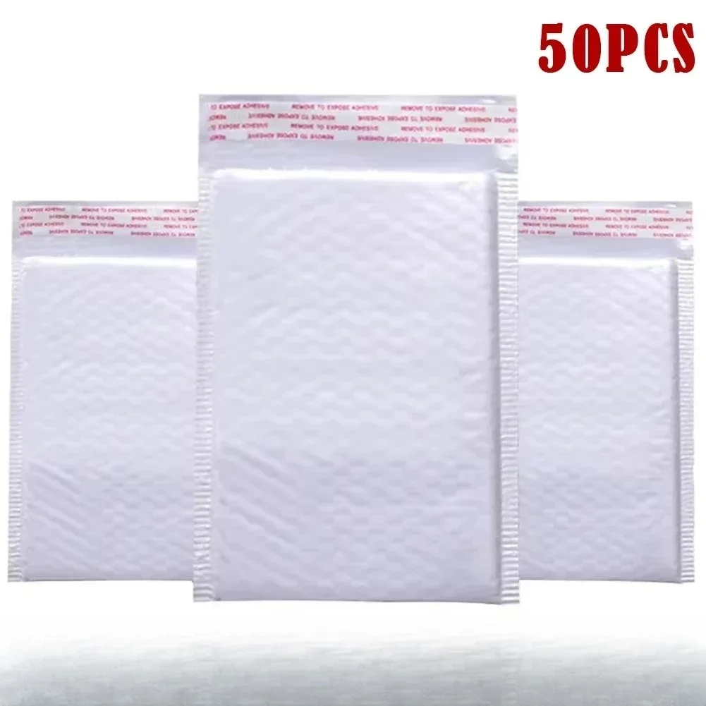 

50pcs Pearlescent Film Waterproof Bubble Bag Packaging Express Bag White Foam Self Seal Pack Bag ShippingbagThickened Envelope
