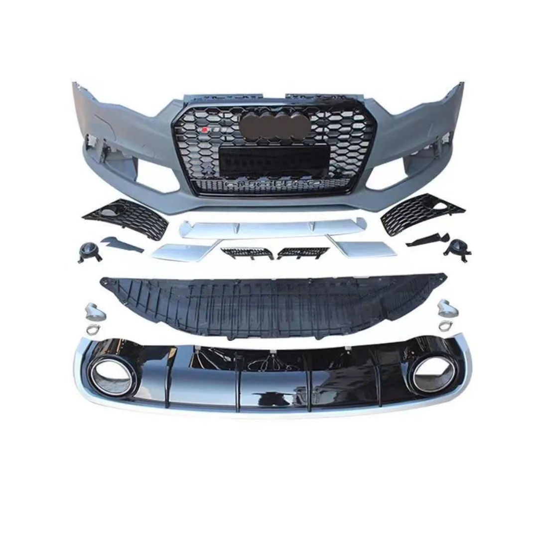 

Good price car bumper for Audi A6 to rs6 2012-2018 car body kit with rs grille front bumper complete with grille front lip