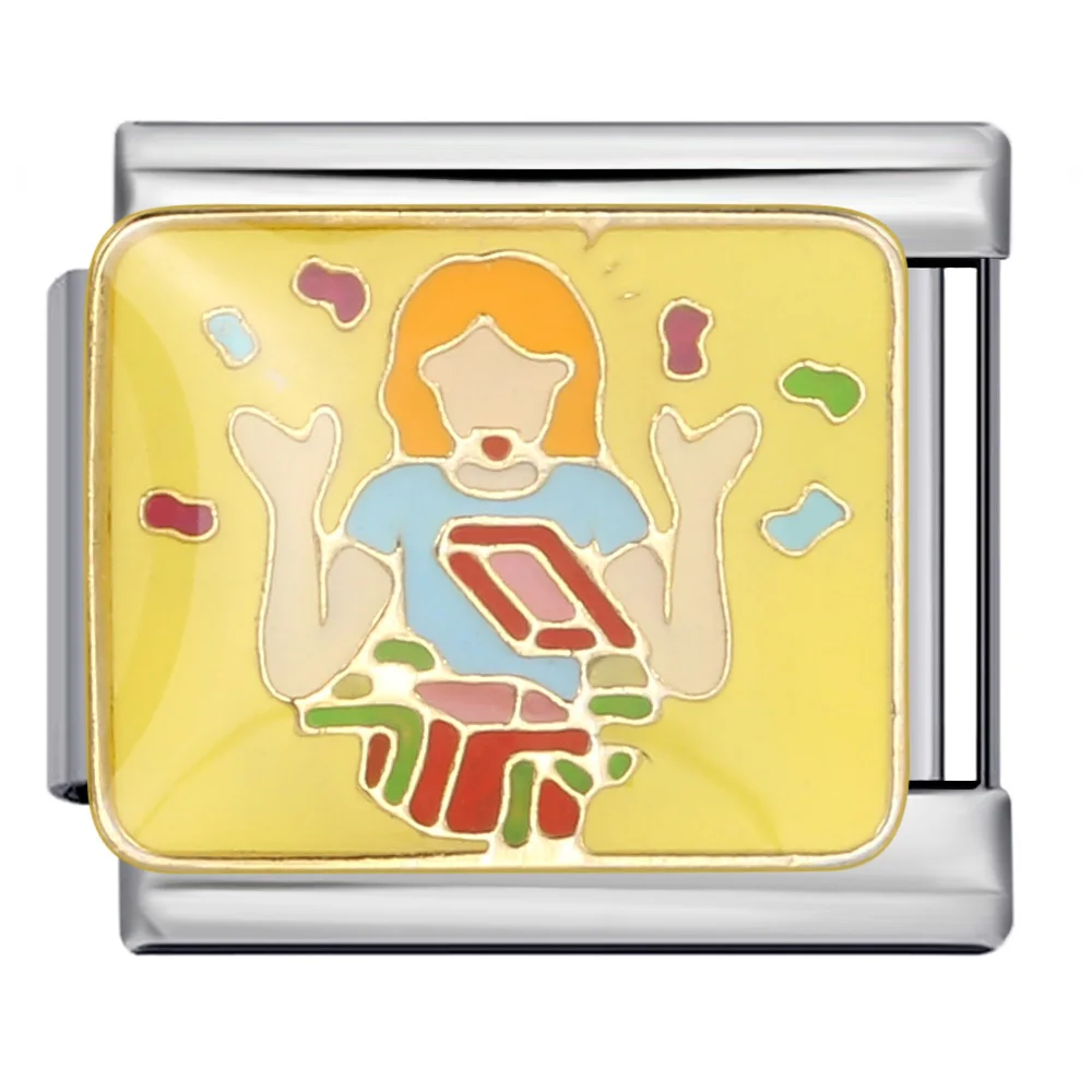 رابط سحر إيطالي على شكل قلب يغني موسيقى الحفلات الرومانسية Y2K يناسب سوار من الفولاذ المقاوم للصدأ بعرض 9 ملم مجوهرات يدوية الصنع للنساء والرجال - 5