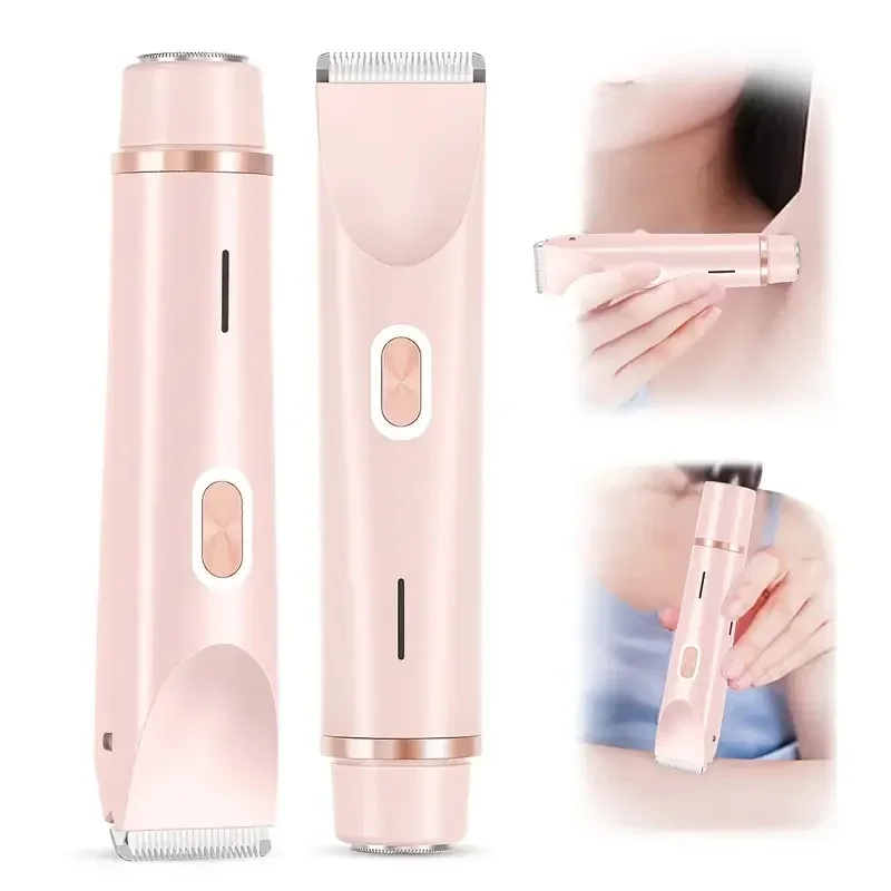 2-in-1 Woman Hair Removal Electric Razor Device Portable Hair Removal Knife Cordless Painless Body Groomer Bikini Trimmer