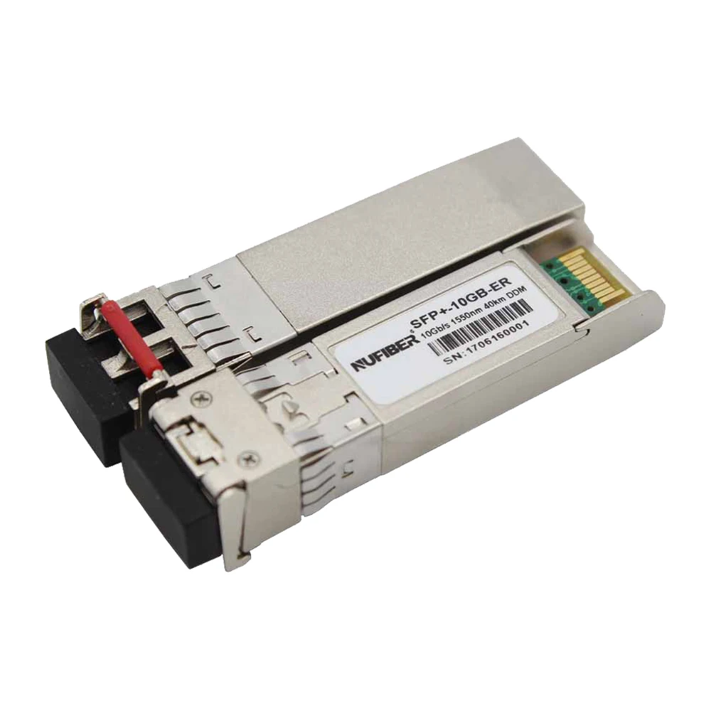 10G ER SFP+ Module 10G Duplex SM 1550nm 40km SC DDM Fiber Optic Transceiver Nufiber for MikroTik/Juniper/