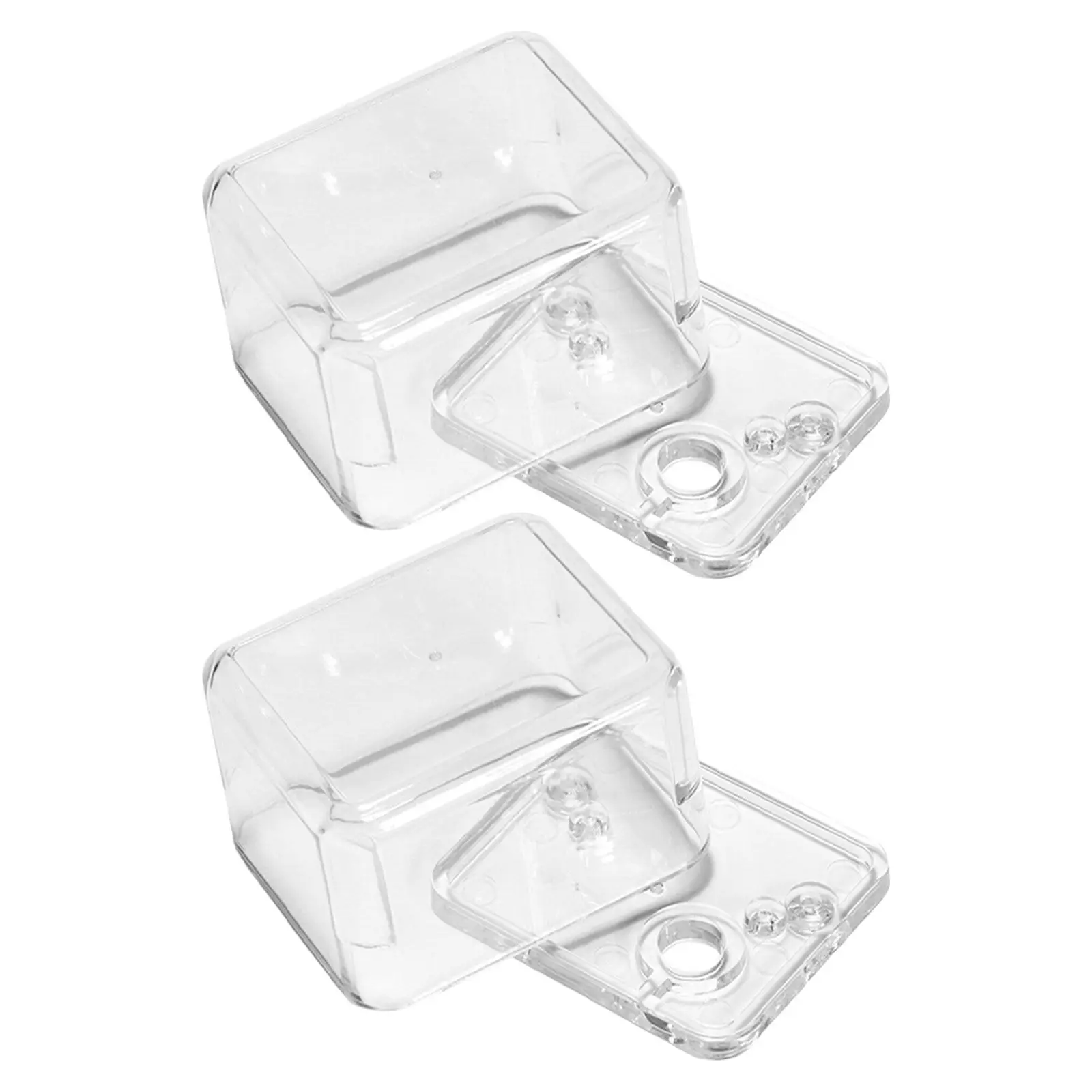 2Pcs Plastic Music Box Winder Protector Clear Transparent Case Empty Shell for DIY Assembly Repair and Small Mechanism Parts