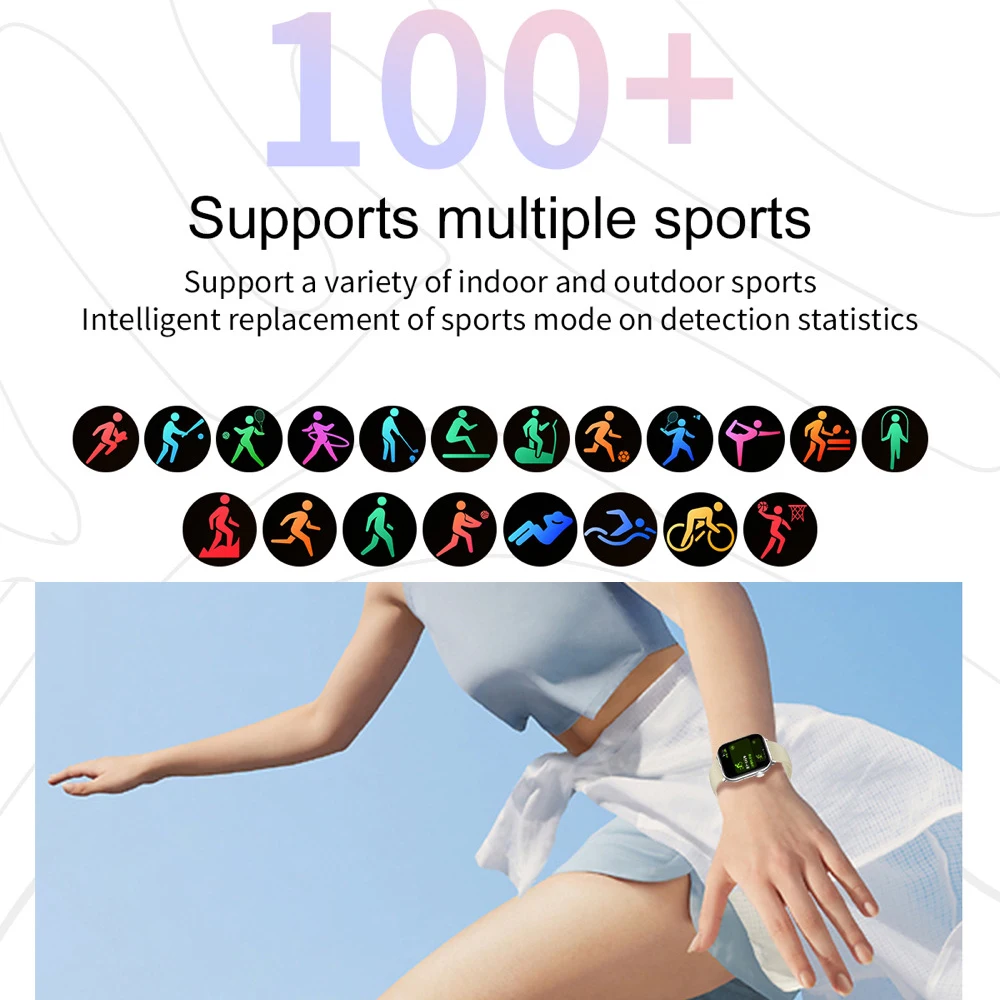 Local Music Weather Smartwatch Information Notification Men Women BT Call Smart Watch 100+ Sports Modes Heart Rate Sleep Health