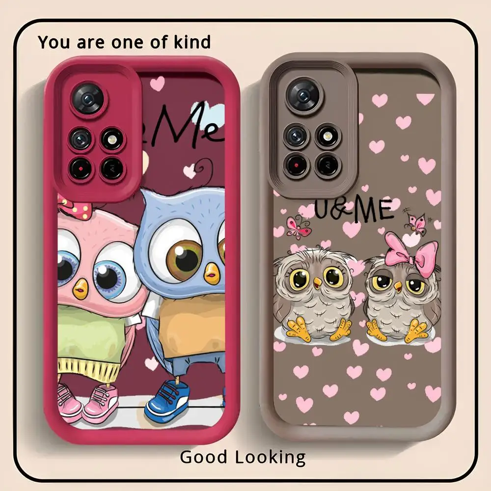 Cartoon O-Owl Phone Case Eye Ladder For Redmi 10 13Note PRO 13C 4 5G / Xiaomi 14 PRO T POCOX3 5