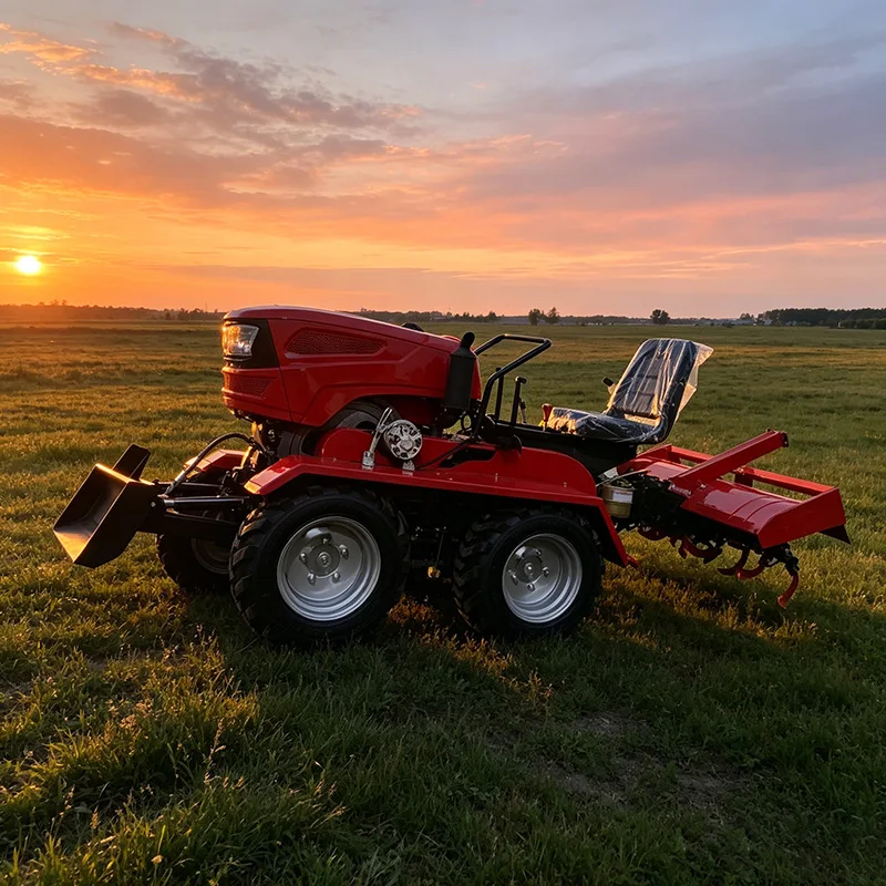 

Customized Ride-On Plowing Equipment Using Four Wheel Rotary Tiller and Wheel Type Micro Tiller