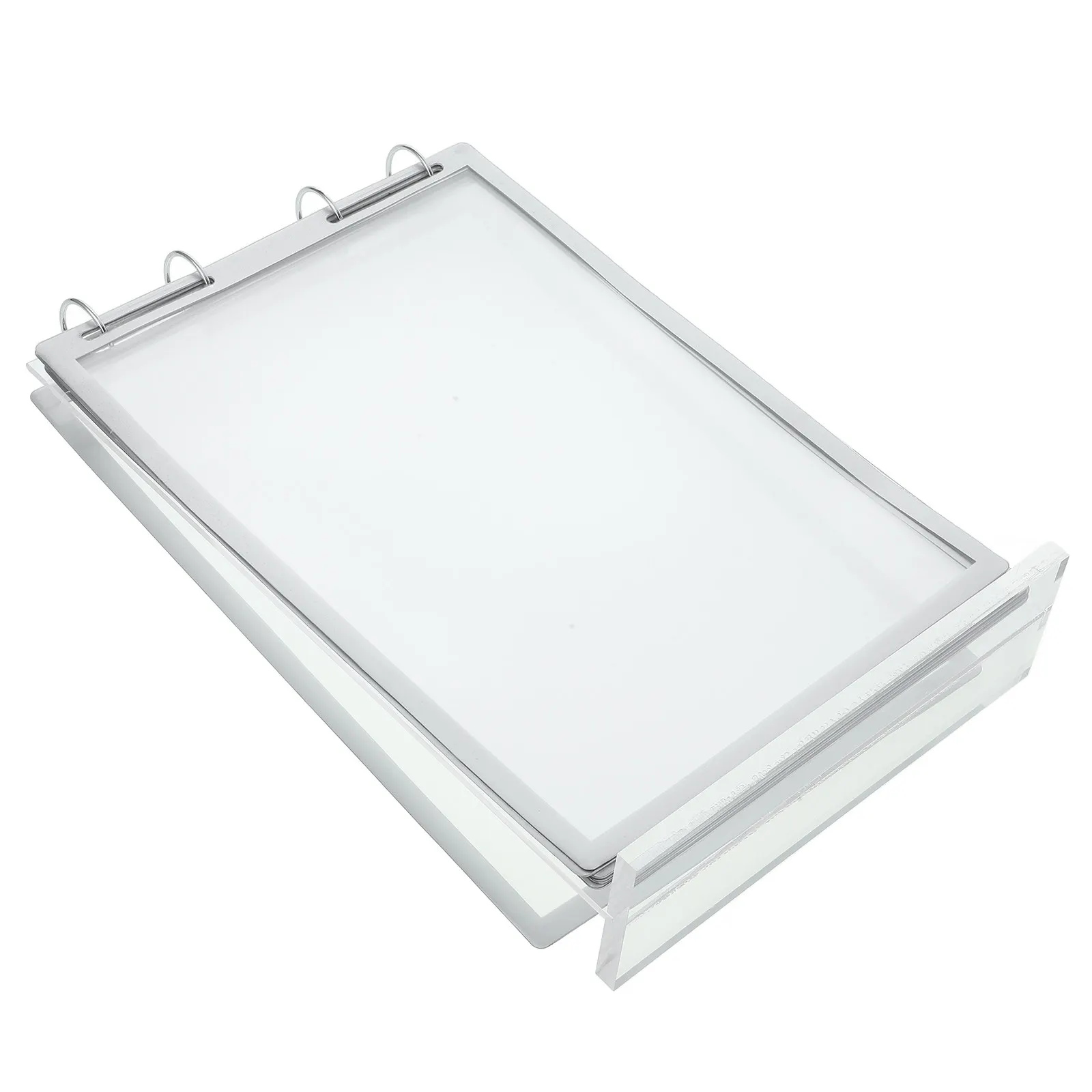 Double Sided Transparent Acrylic Menu Display Stand Flip Page Design for Tabletop Sign Holder A4 Size Clear Durability Easy