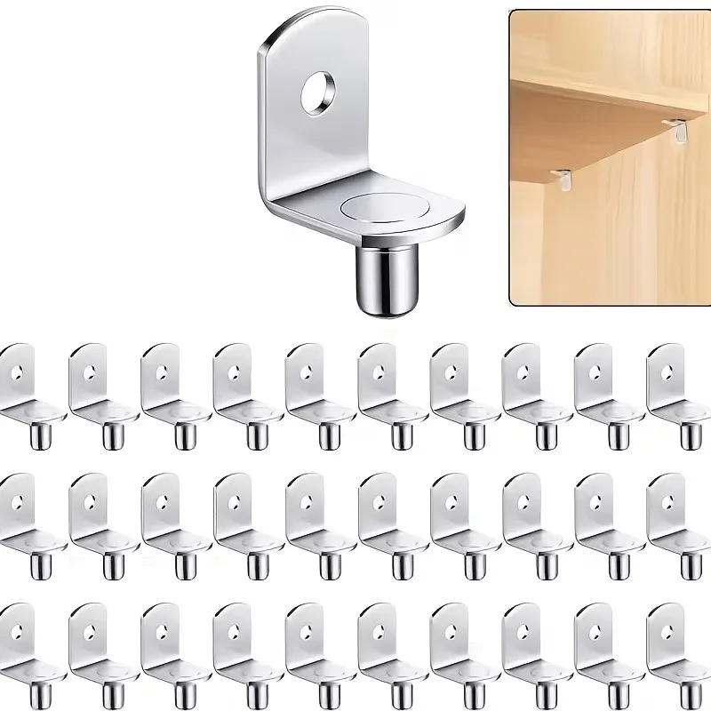 29 pcs 6.2*10mm Iron Shelf Support Pegs Rust Resistant Finish, designed for Bookshelf Support, Nickel Plated Iron