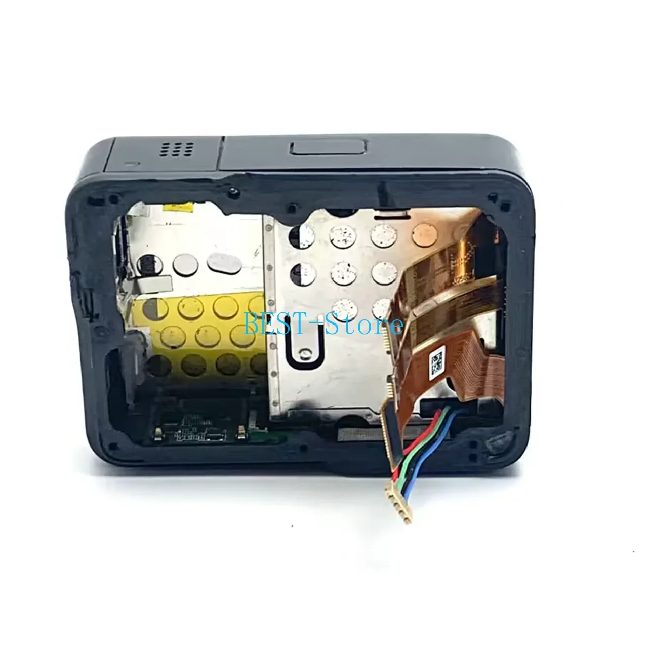 Asli untuk GoPro Hero 7 Perbaikan layar LCD belakang hitam dengan lampu latar sentuh & bingkai casing belakang penutup kotak baterai GPS bagian penuh