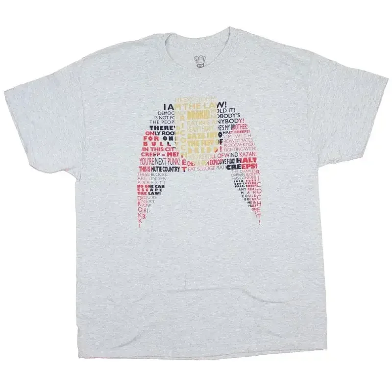 Judge Dread Mens T Shirt 2000 AD Words Making Helmet Image