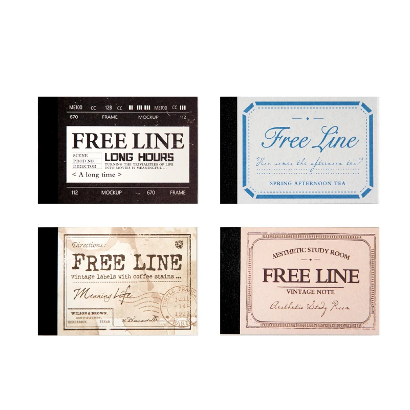 Imagem -05 - Livre Lines Series Retro Message Paper Memo Pad Pacotes por Lote