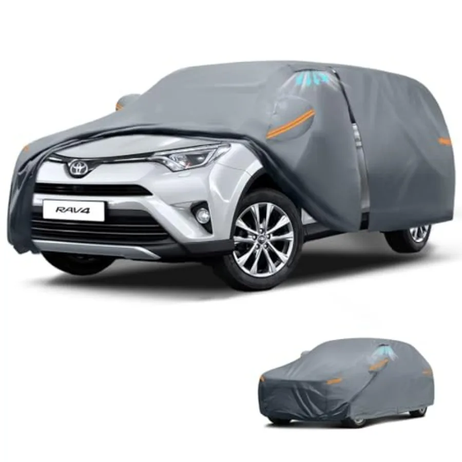 

Waterproof Toyota RAV4 2015-2026 car cover, polyester outer with cotton liner, black, UV/sun/rain/snow/dust protection, breatha