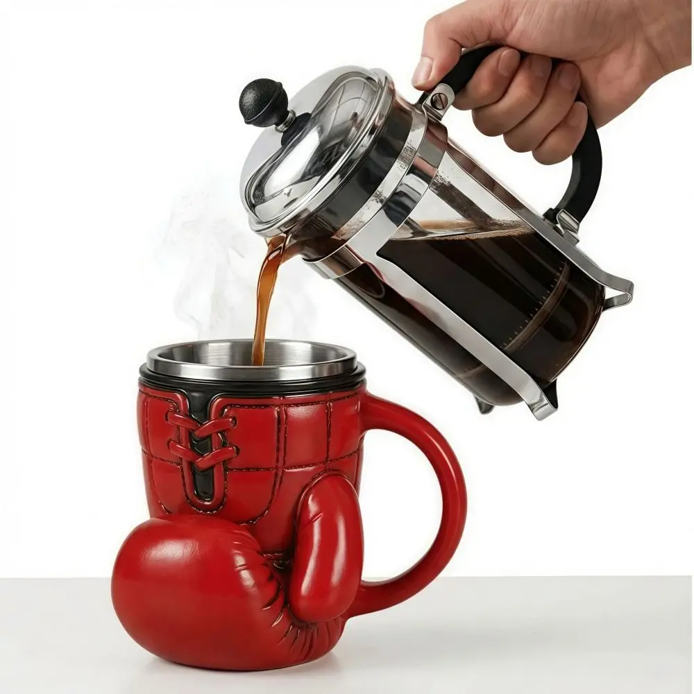 

Unique Stainless Steel Boxing Glove Mug Double Wall 200ML Coffee Cup Boxing Theme with Handle Water Cup Men Boy Gifts