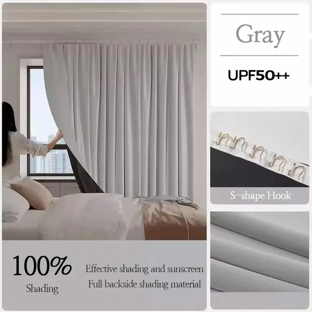 1PC Cortinas opacas de alto sombreado Partición de sala de estar ventana dormitorio gancho Cortina decoración del hogar Cortinas Para La Sala 커튼