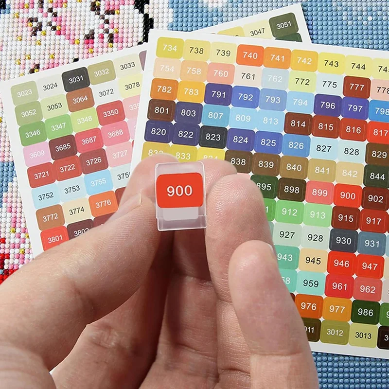 TTKK Set Label stiker, Stiker nomor warna, stiker Label kotak penyimpanan seni berlian