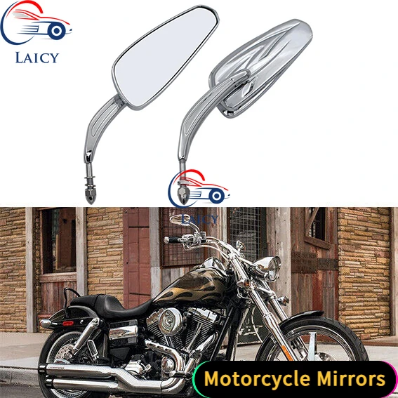 LAICY For Softail Road King Classic Street Glide XL883 Sportster 1200 Motorcycle Rear View Side Rearview Mirrors Accessories