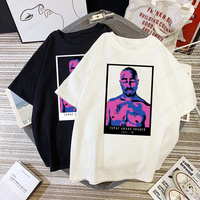 Women's Tupac T Shirt Summer Short Sleeve Printed 2pac Hip Hop Swag Harajuku Streetwear Tshirt Tops Women's T-shirt Streetwear