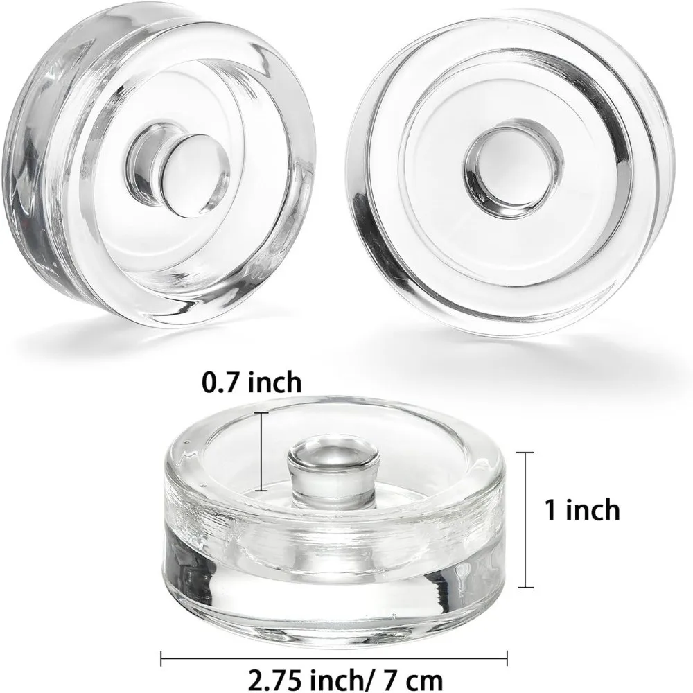 Fermented Glass Weights Clear Sealed Heavy Fermenting Weights Kitchen Gadgets with Handle Wide Mouth Mason Jar Lid