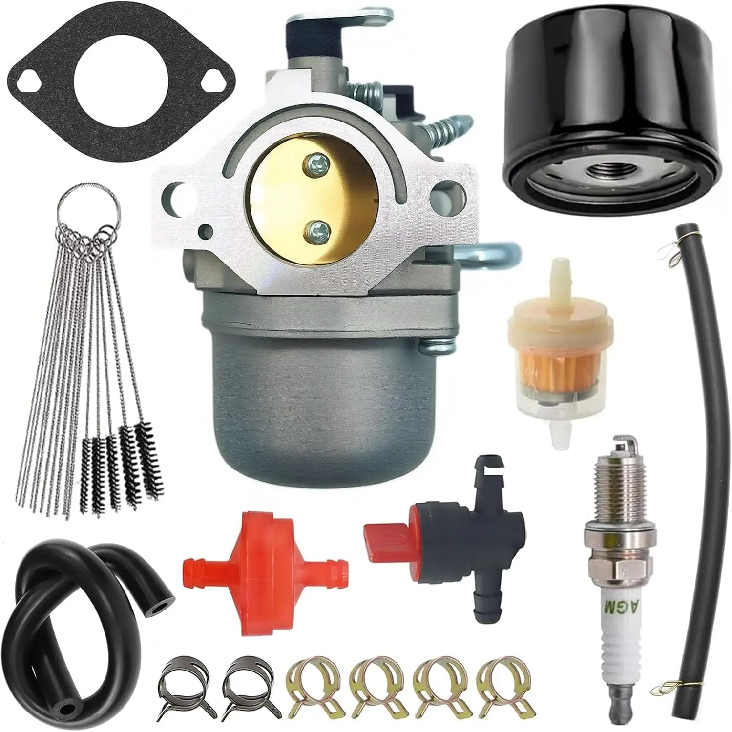 590399 796077 Carburetor Kit Compatible with for Briggs & Stratton 21A807 21A877 21A902 21A907 21A977 Series Engines - with Fuel