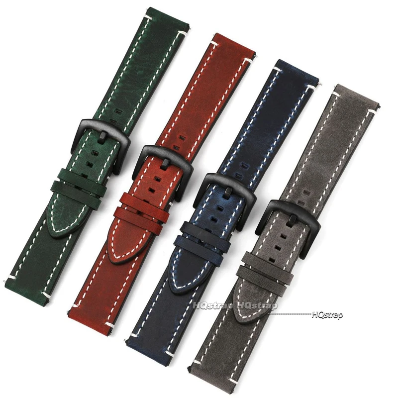 Retro Geniune Calf Leather Watchband 18mm 20mm 22mm 24mm Watch Strap for Seiko High-end Quick Release Wristbelt for Rolex Band