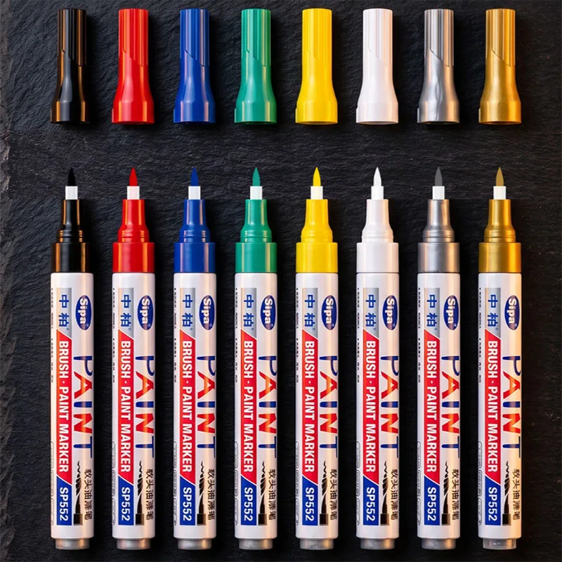 Soft Tip Paint Marker SP552 Waterproof High Temperature Resistant Paint Pen for Metal Tire Repair Marking DIY Craft Supplies