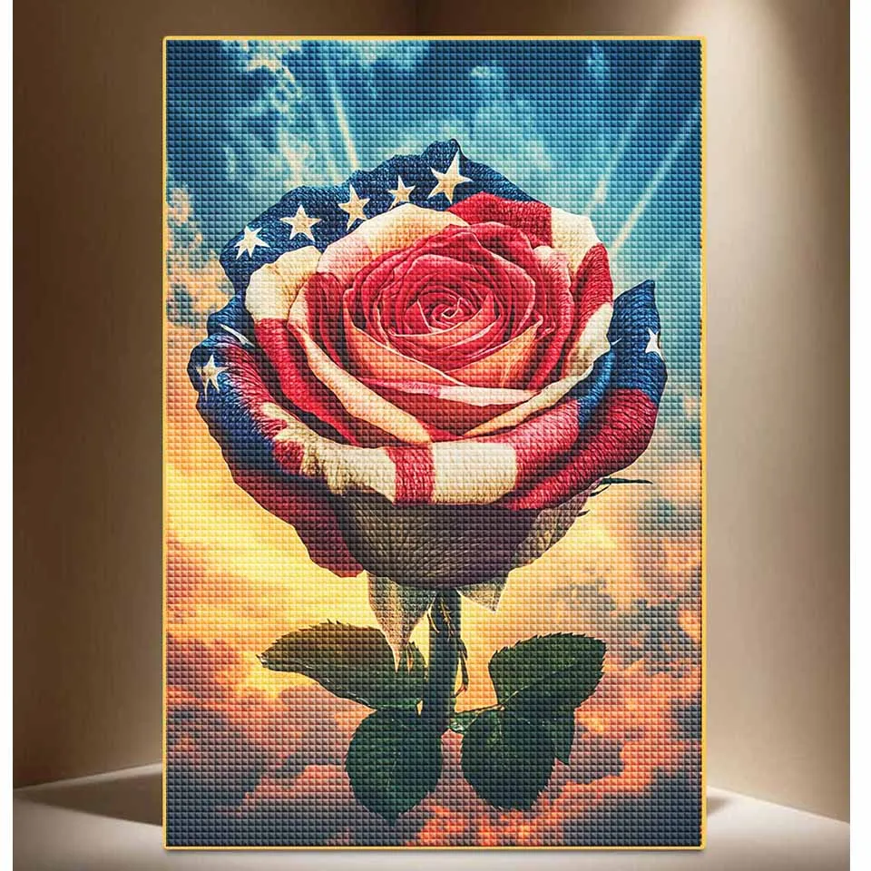 Diamond Painting Art Kit DIY Giant American Rose 2025 Novelty Diamond Embroidery 5D Rhinestone Cross Stitch Mosaic Home Decor